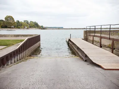 View of Lake Erie from Esplanade Park boat launch