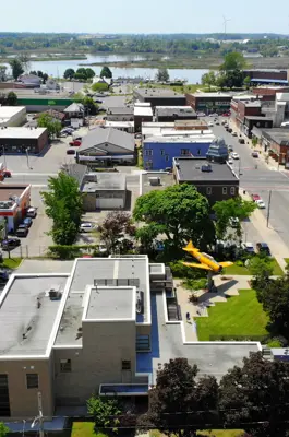 Aerial view of downtown Dunnville