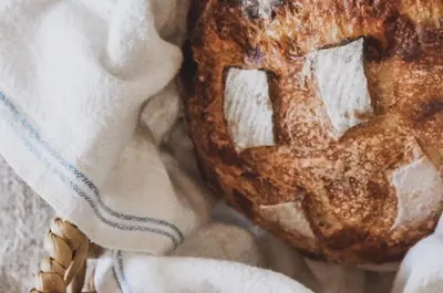 Loaf of bread in a basket